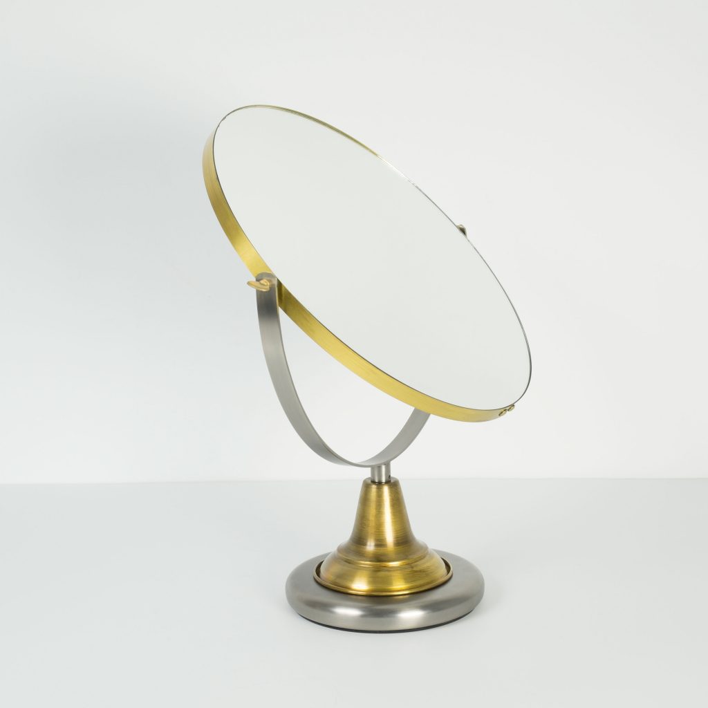 Espejo circular vintage doble cara para mesa
