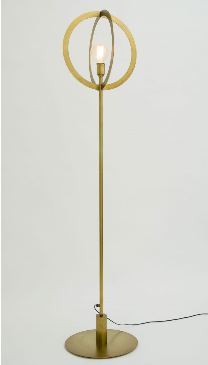 Vintage Gold Floor Lamp with Brass Meridians - Andrómeda