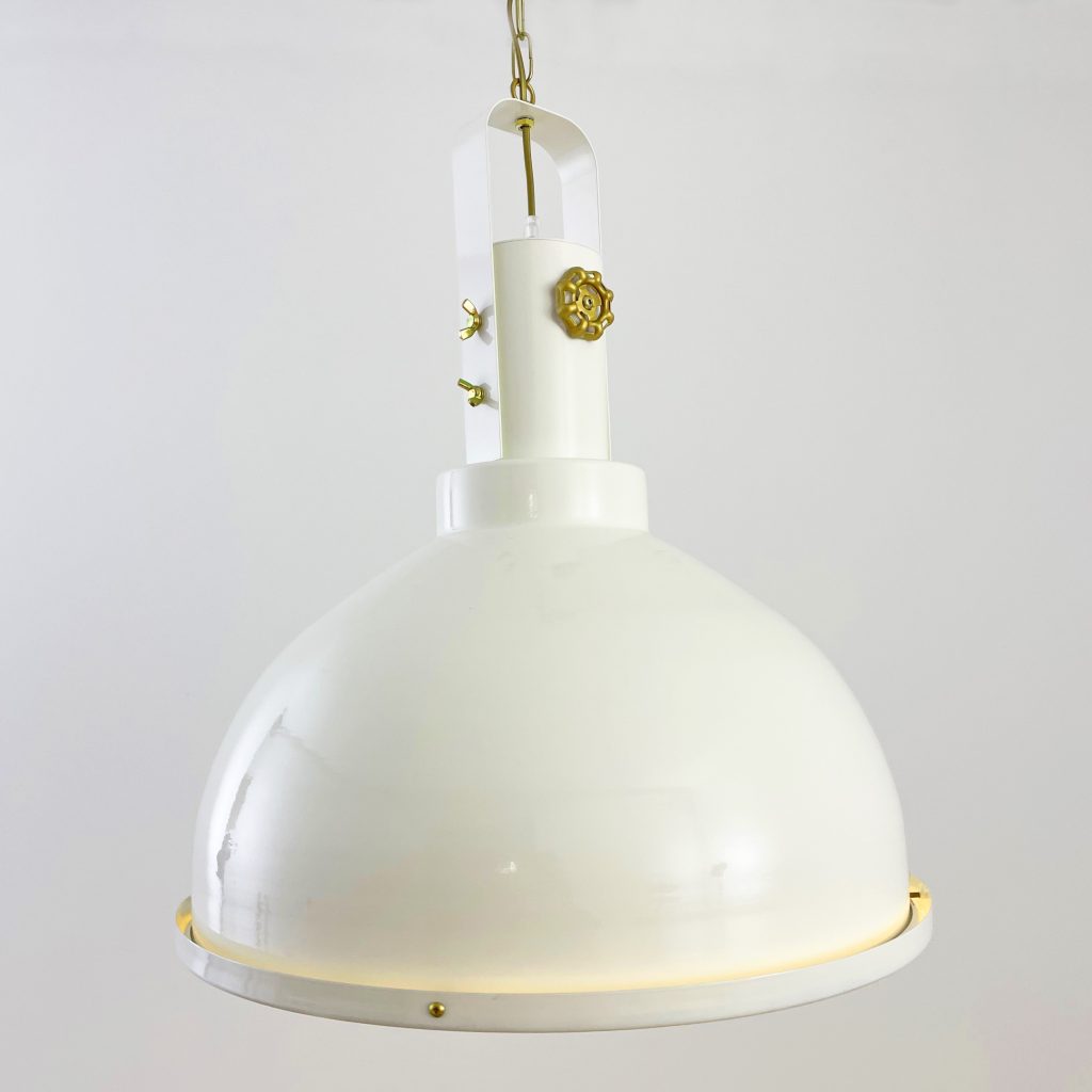 lampara de techo vintage campana blanca
