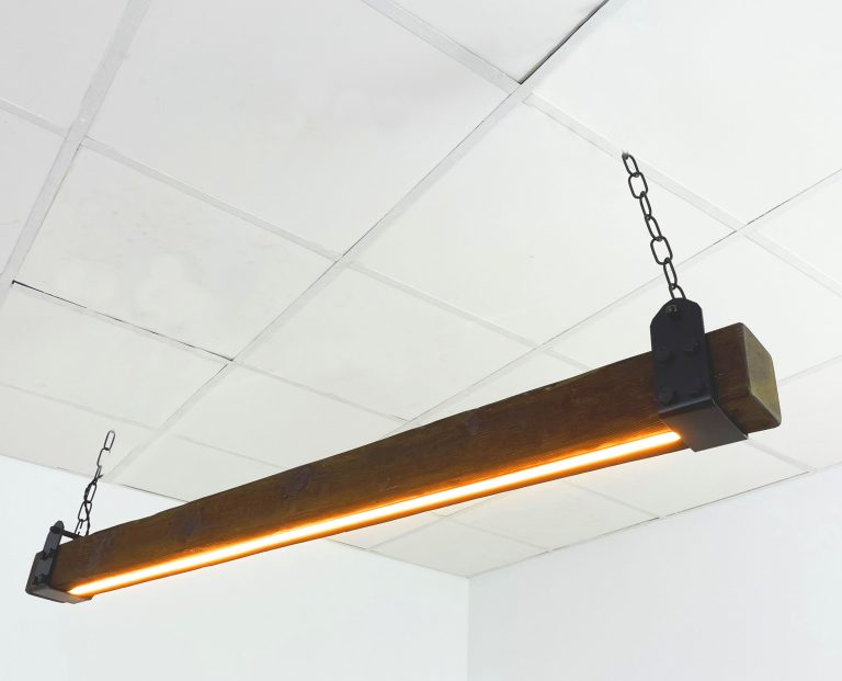 lampara de techo viga de madera vintage led integrado