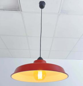 lampara de techo campana vintage roja