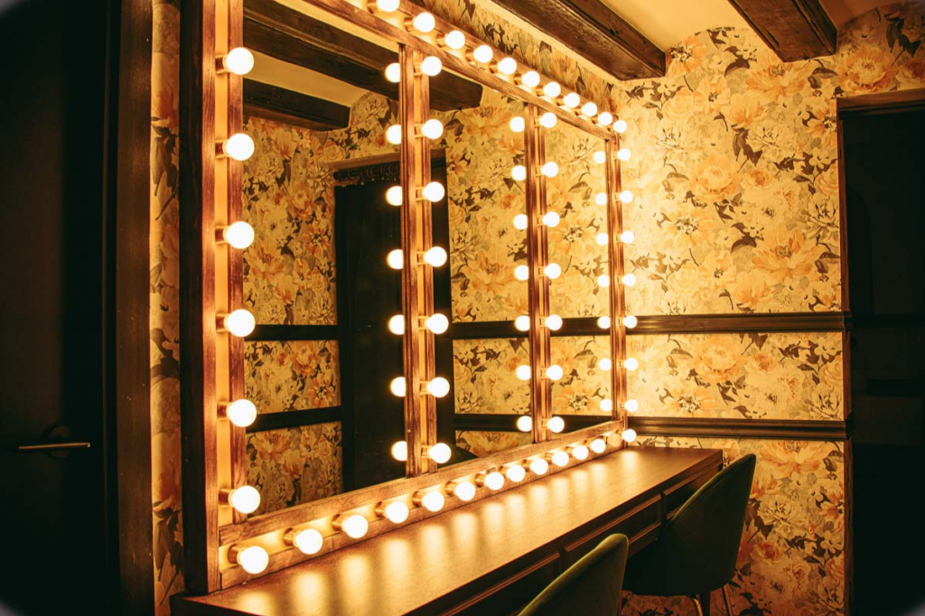 camerino de teatro con luces led apliques de pared