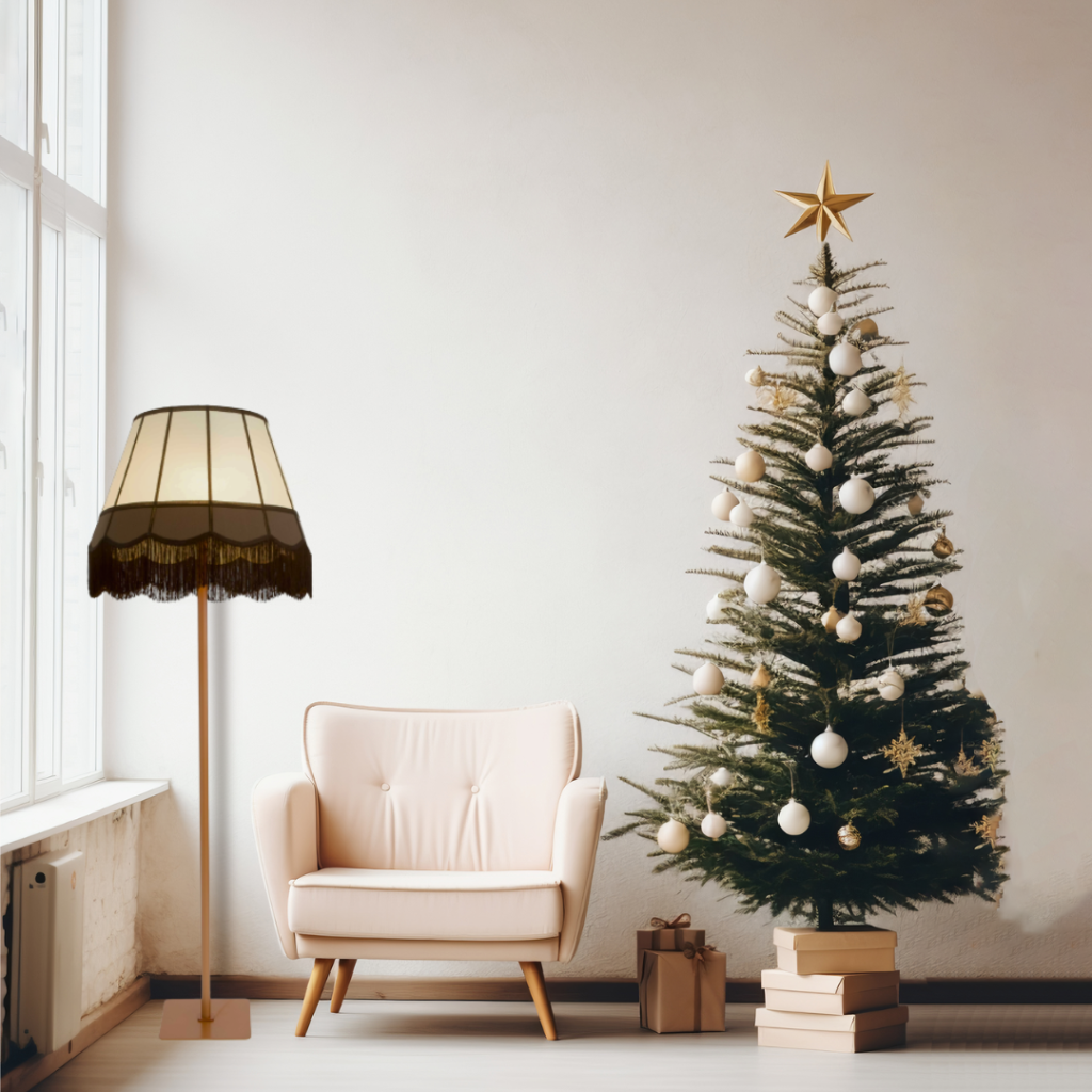 lampara de pie para decoración navideña