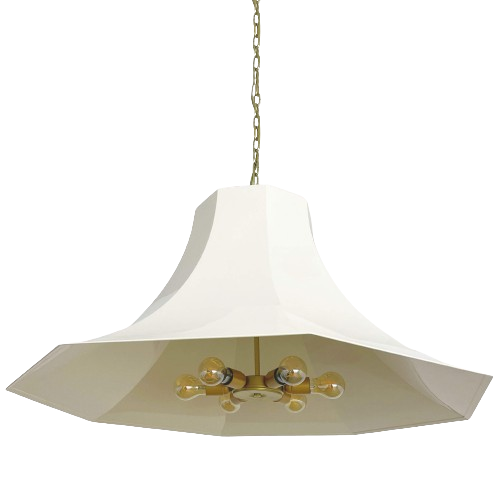 lampara campana octagonal blanca