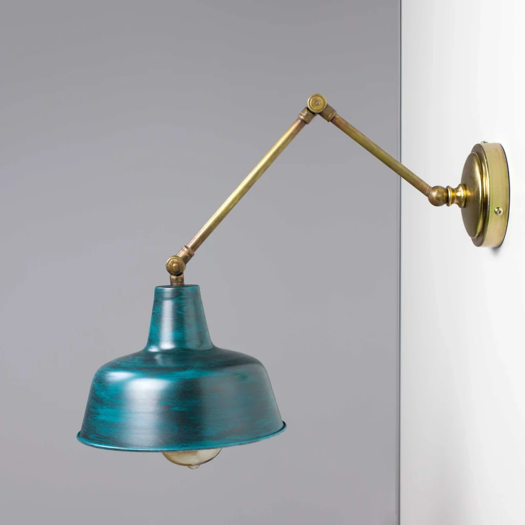 Aplique de pared vintage metalico color azul