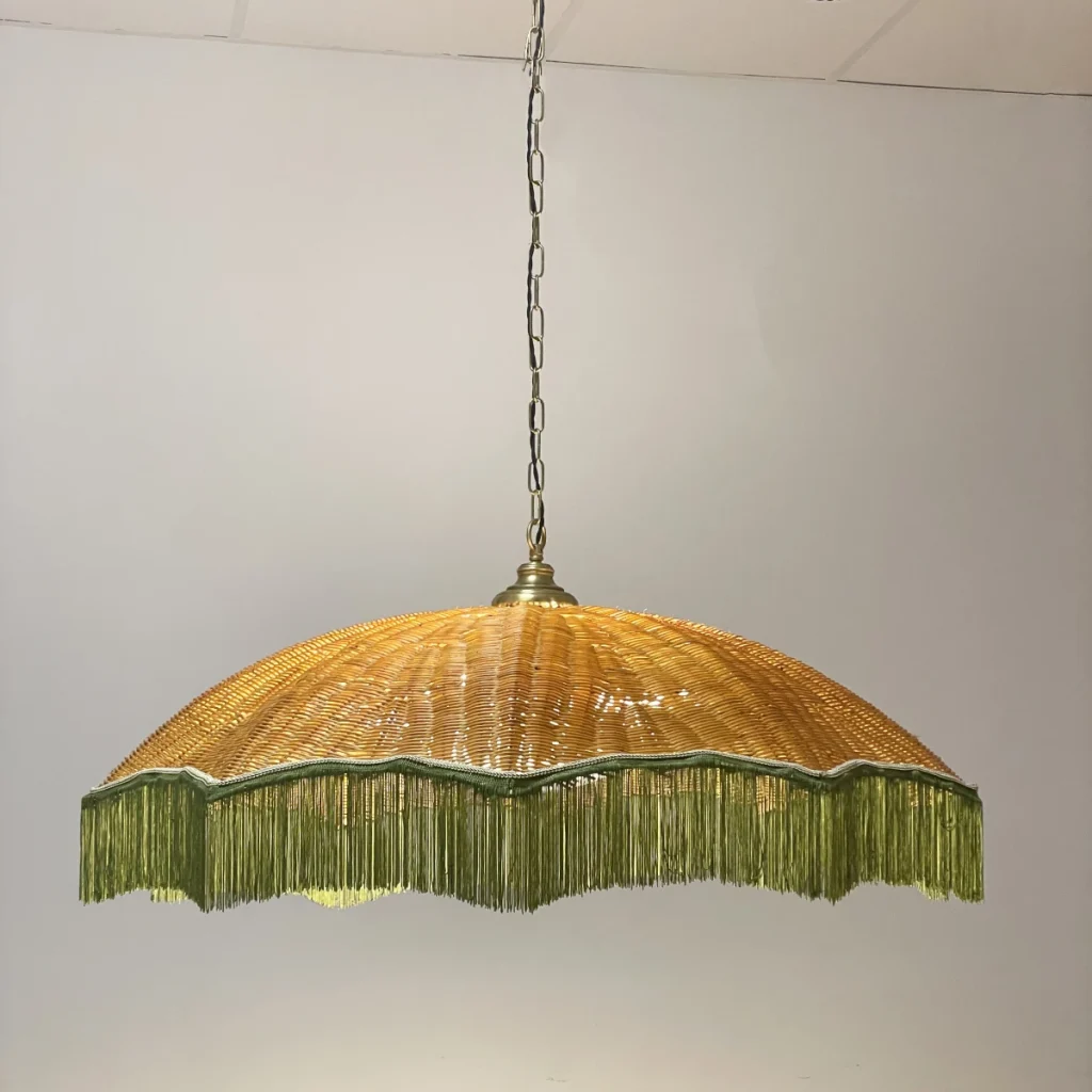 lampra colgante de mimbre estilo rustico