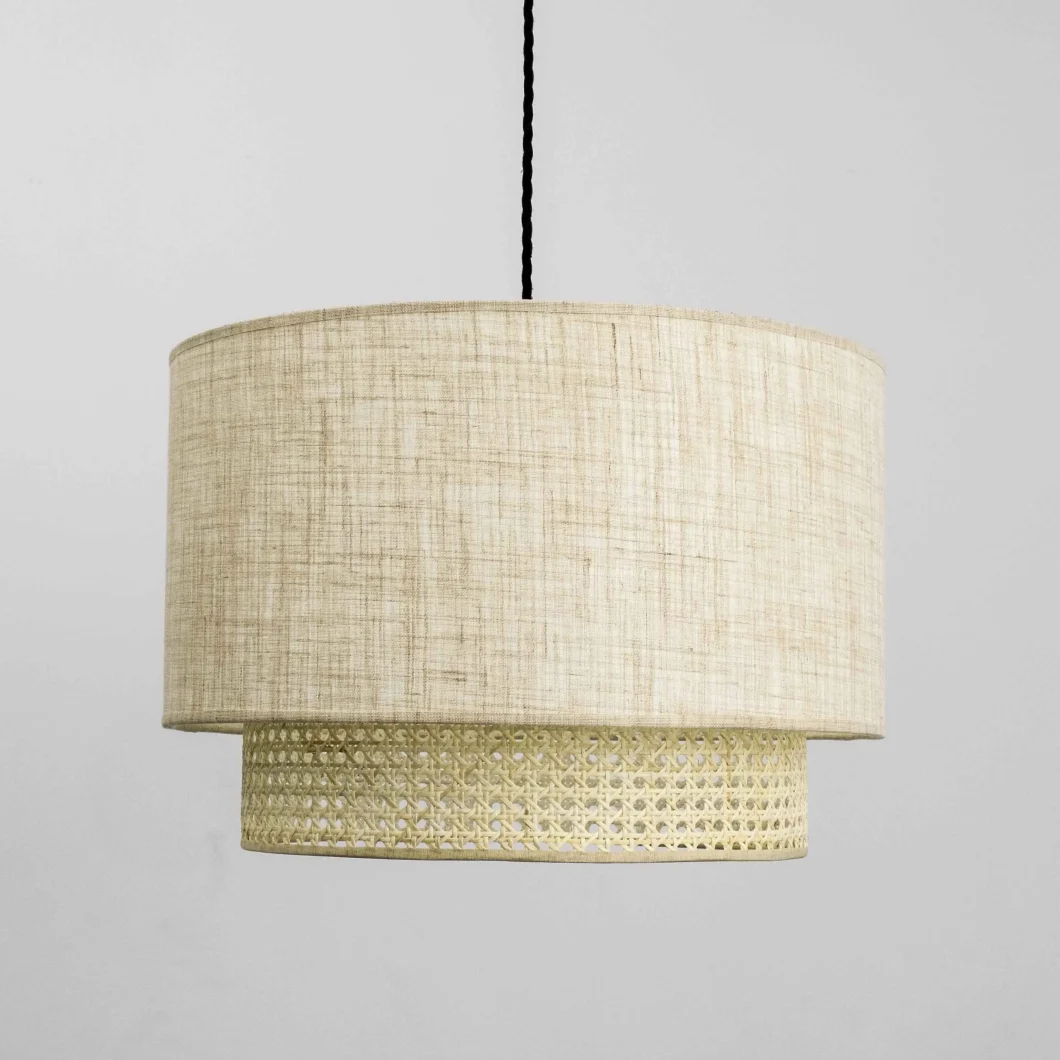 lampara estilo rustica pantalla de tela