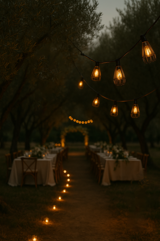iluminacion boda de exterior