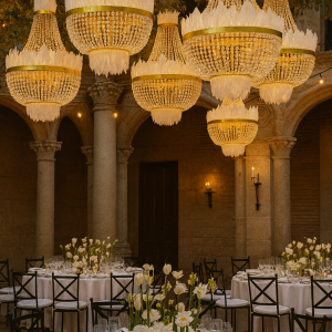lámparas de cristal boda elegante