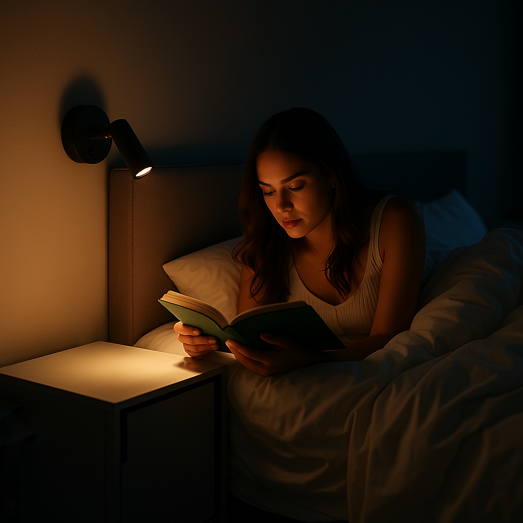 Aplique de pared con foco para lectura
