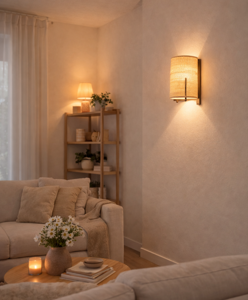 lampara de pared para iluminar rincones del salon