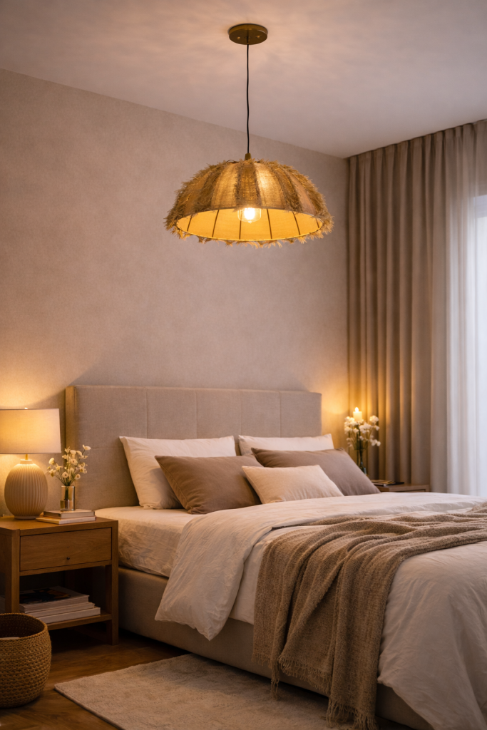 lampara para dormitorio estilo rustica