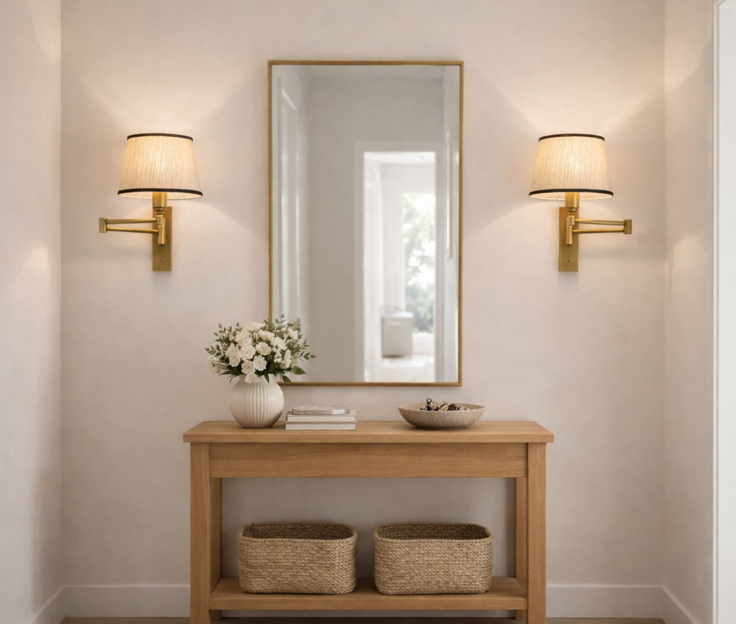 lamaprs de pared aplique pared para recibidor pantalla tela y ribete negro