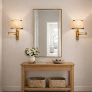 lamaprs de pared aplique pared para recibidor pantalla tela y ribete negro