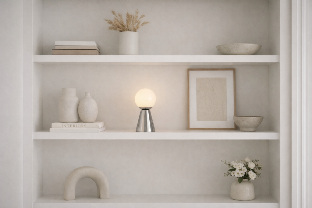 lampara uliana con bateria sin cable acabado cromado